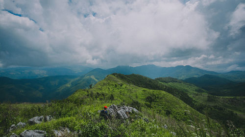 Panoramic view from the top of a high hill.