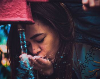 Close-up of young woman