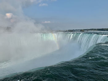 Panoramic view of waterfall against sky