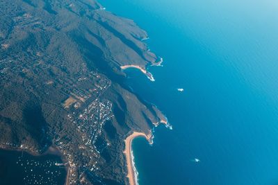 High angle view of surf on beach