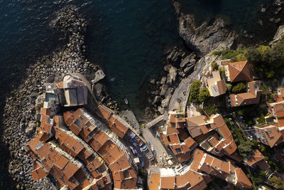 Aerial photographic documentation of the ligurian village of tellaro