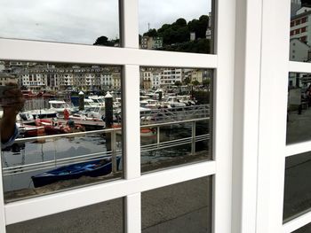 View of buildings through window