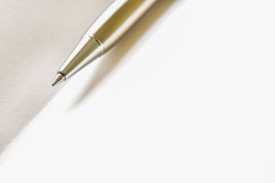 High angle view of pen on table