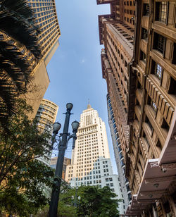 Low angle view of buildings in city