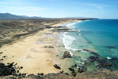 Scenic view of beach against sky