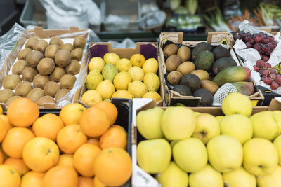 Fruits for sale at market stall