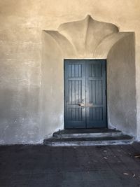 Closed door of old building