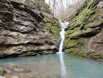 Scenic view of waterfall
