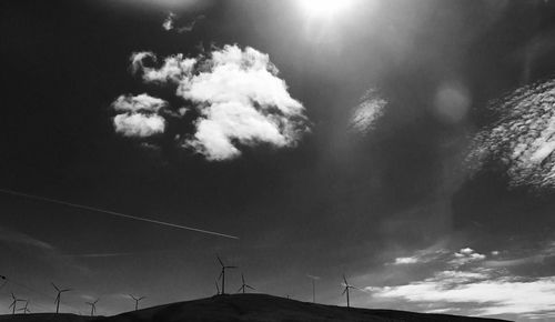 Low angle view of vapor trail against sky