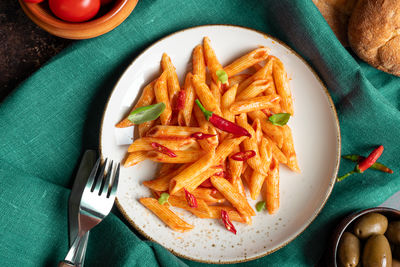 Cropped hand of person having food