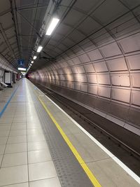 View of empty subway station