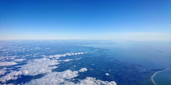 Aerial view of sea against sky