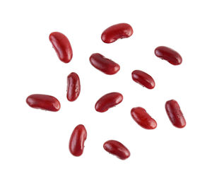 Close-up of kidney beans over white background