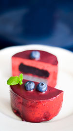 Close-up of strawberry served on table