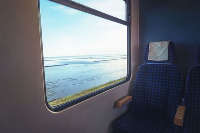 View of train from airplane window