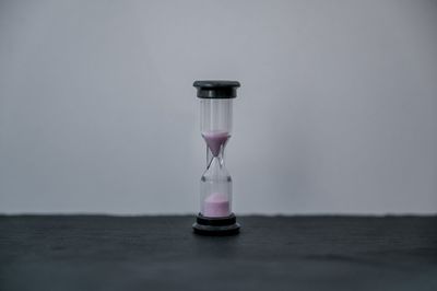 Close-up of water on table against white background