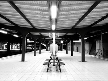 Empty railroad station platform