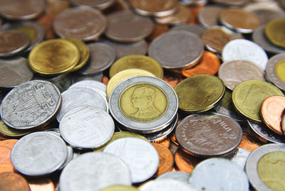 Close-up of coins