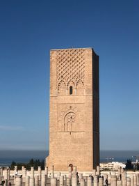 Exterior of building against clear blue sky