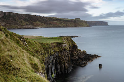 View of the coast of the isle of skye from the brother's point during sunset