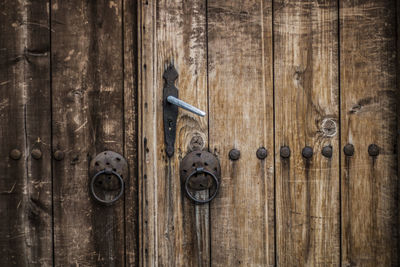 Full frame shot of wooden closed door