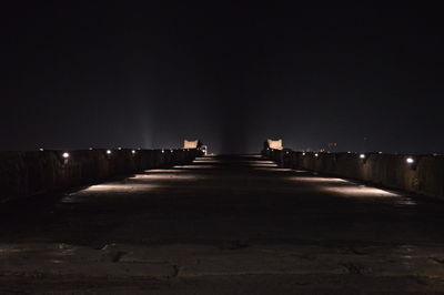 Empty footpath at night