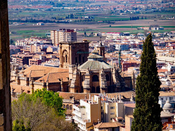 High angle view of cityscape