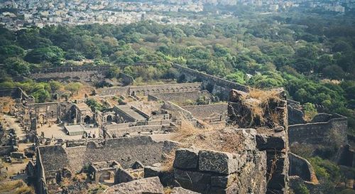 Low angle view of old ruins