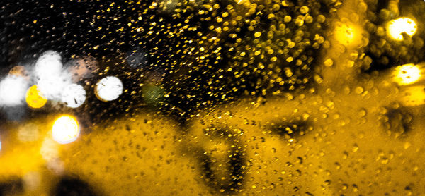 Full frame shot of raindrops on window