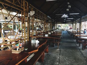 Chairs and tables in restaurant