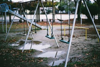 View of swing in park