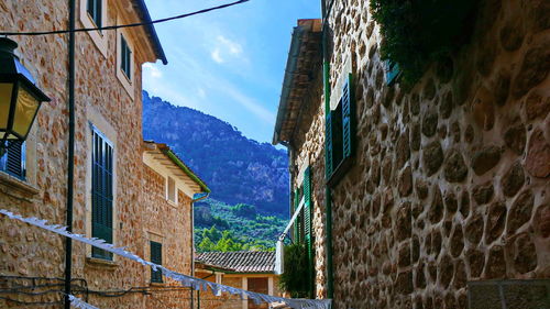 Low angle view of buildings against sky