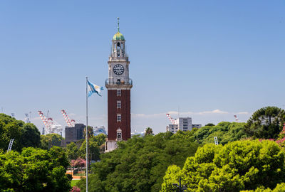 Low angle view of buildings against clear sky