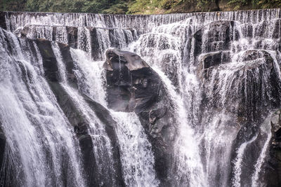 Water splashing on rocks