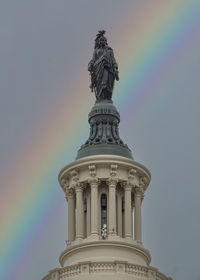 Low angle view of statue against clear sky