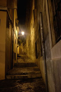 Walkway in illuminated building