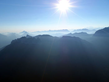 Scenic view of mountains against clear sky