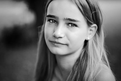 Close-up portrait of teenage girl