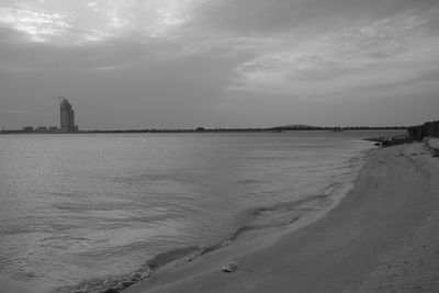 View of sea against cloudy sky