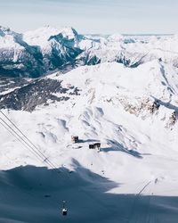 Scenic view of snowcapped mountains