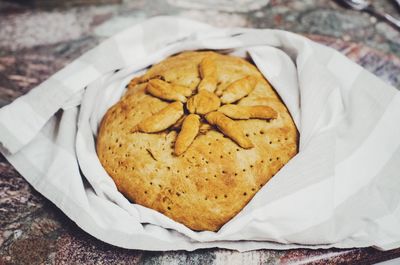 Close-up of bread in plate