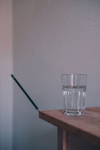 Close-up of empty glass on table