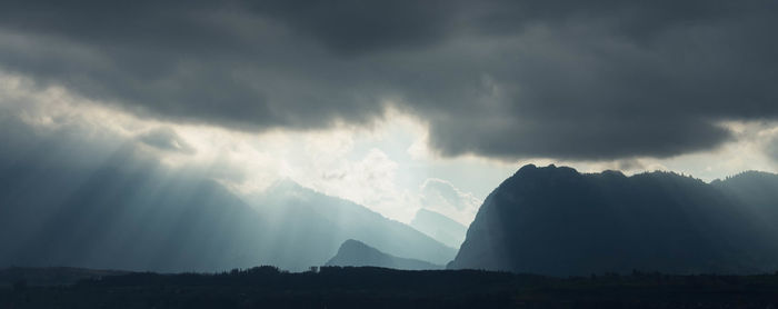 Panoramic view of storm clouds over landscape