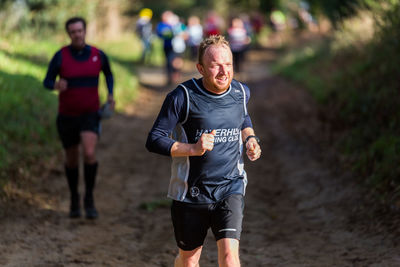 Full length of man running