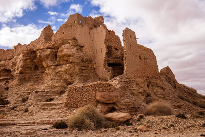 Low angle view of old ruins