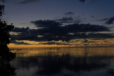 Scenic view of sea against sky at sunset