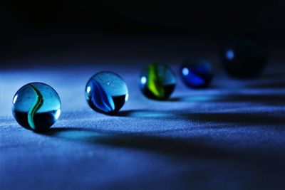 Close-up of marbles on table