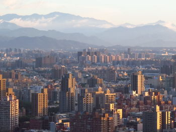 Aerial view of buildings in city