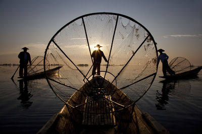 Inle lake fisherman at sunrise