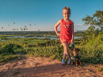 Girl with dog